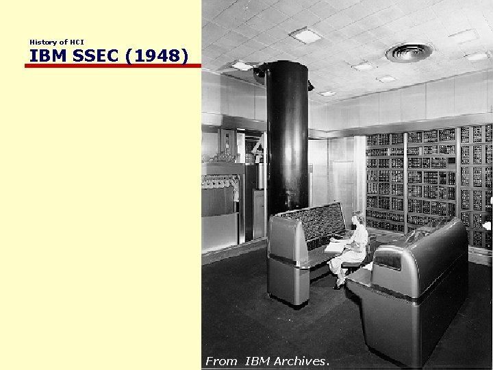 History of HCI IBM SSEC (1948) From IBM Archives. Saul Greenberg 