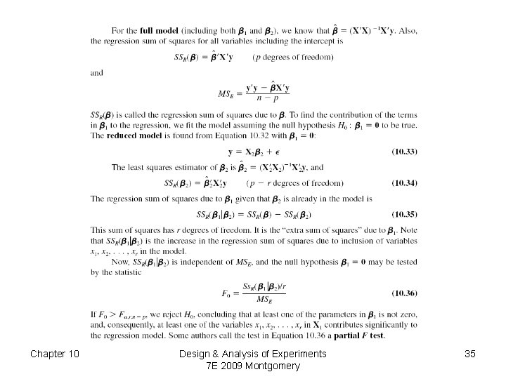 Chapter 10 Design & Analysis of Experiments 7 E 2009 Montgomery 35 