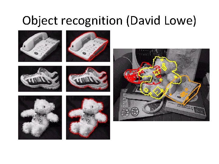 Object recognition (David Lowe) Object recognition (David Lowe)