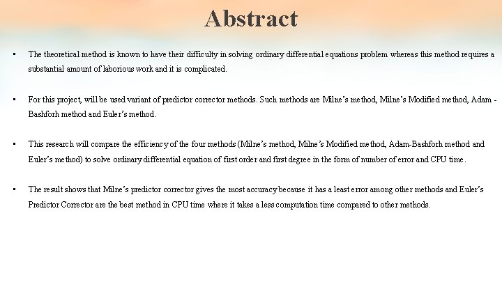 Abstract • The theoretical method is known to have their difficulty in solving ordinary Abstract • The theoretical method is known to have their difficulty in solving ordinary