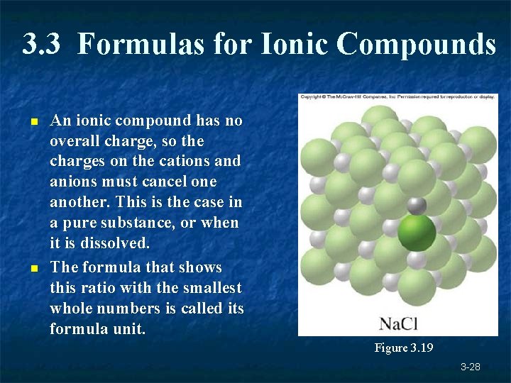 3. 3 Formulas for Ionic Compounds n n An ionic compound has no overall 3. 3 Formulas for Ionic Compounds n n An ionic compound has no overall