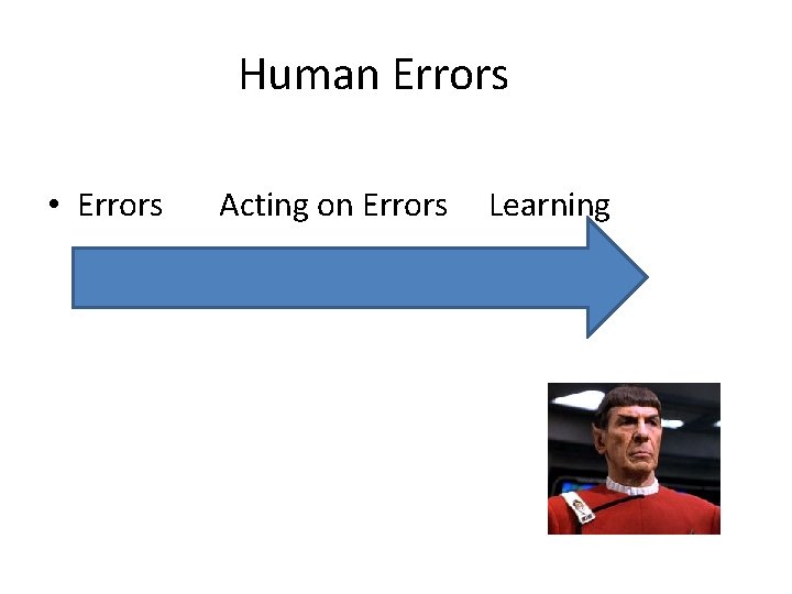 Human Errors • Errors Acting on Errors Learning 