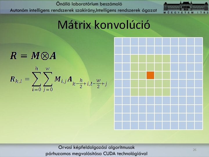 Mátrix konvolúció 26 