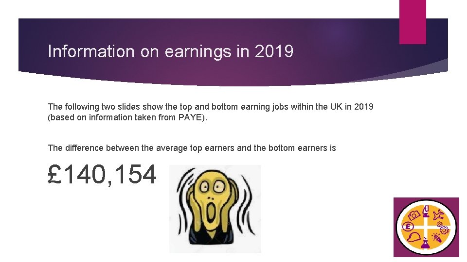 Information on earnings in 2019 The following two slides show the top and bottom