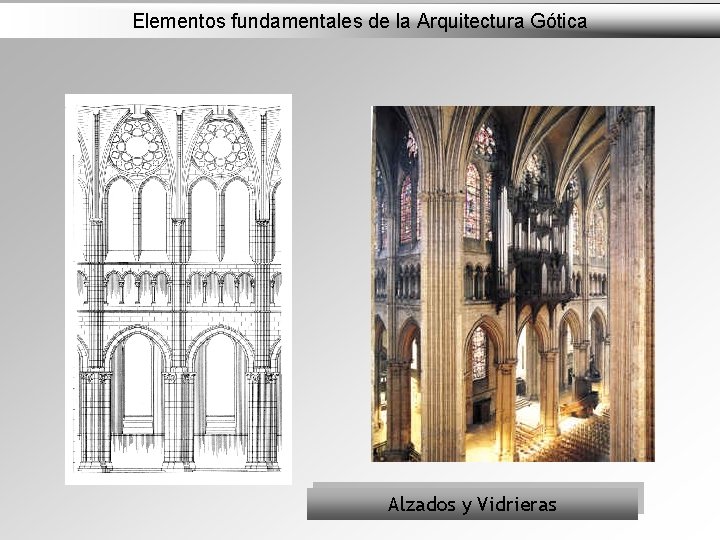 Elementos fundamentales de la Arquitectura Gótica Alzados y Vidrieras 