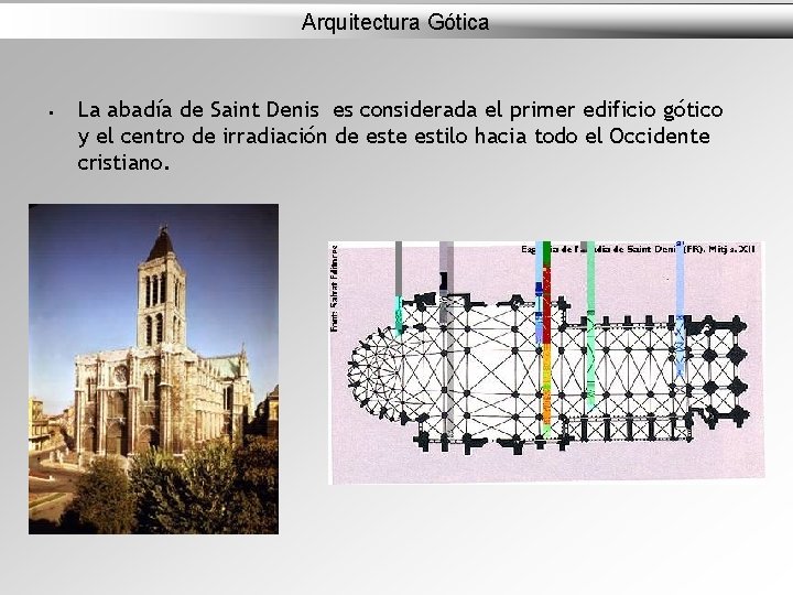 Arquitectura Gótica § La abadía de Saint Denis es considerada el primer edificio gótico