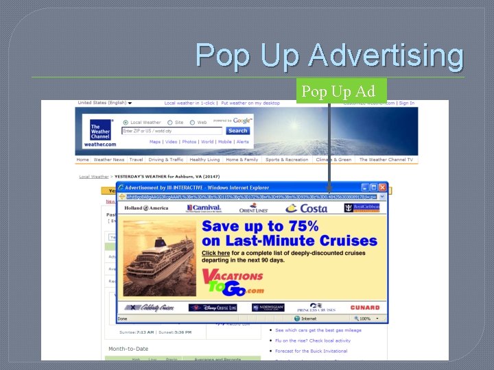 Pop Up Advertising Pop Up Ad 