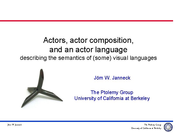 Actors, actor composition, and an actor language describing the semantics of (some) visual languages