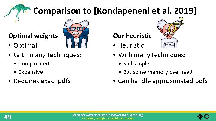 Comparison to [Kondapeneni et al. 2019] Optimal weights • Optimal • With many techniques: