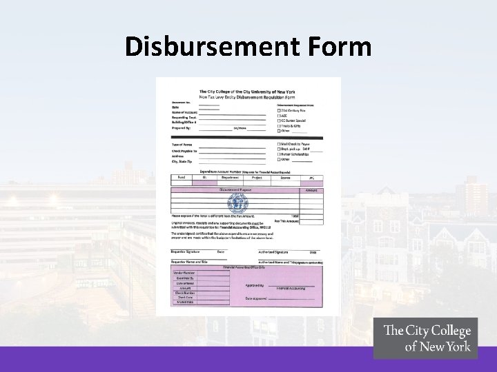 Disbursement Form Disbursement Form
