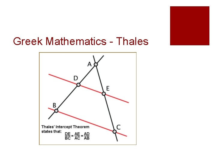 Greek Mathematics - Thales 