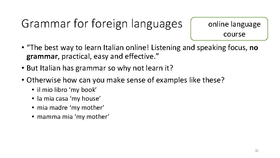 Grammar foreign languages online language course • “The best way to learn Italian online!