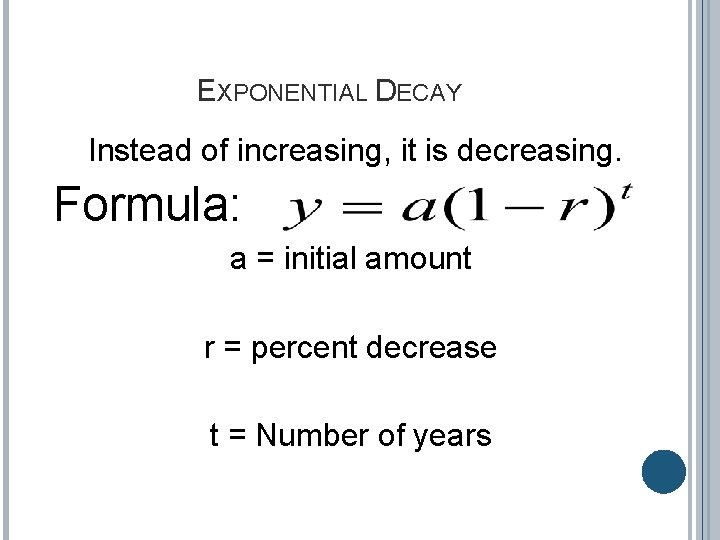 investing exponential functions formula