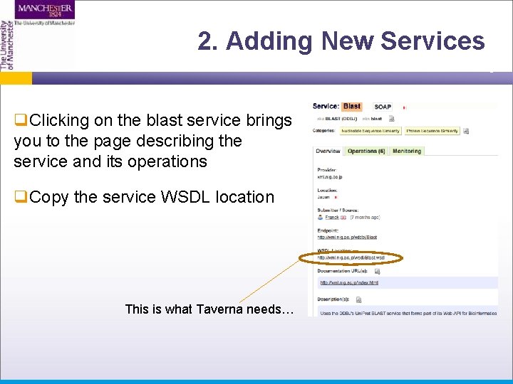 2. Adding New Services q. Clicking on the blast service brings you to the