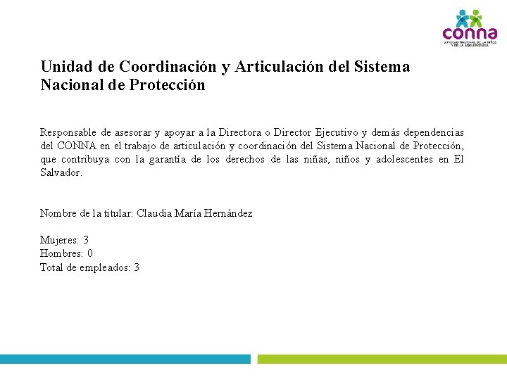 Unidad de Coordinación y Articulación del Sistema Nacional de Protección Responsable de asesorar y