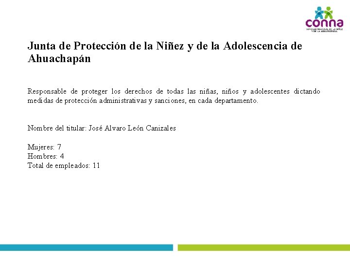 Junta de Protección de la Niñez y de la Adolescencia de Ahuachapán Responsable de
