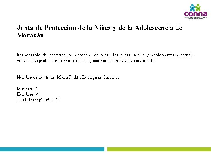 Junta de Protección de la Niñez y de la Adolescencia de Morazán Responsable de