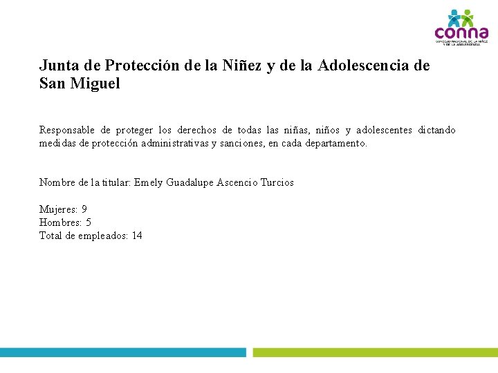 Junta de Protección de la Niñez y de la Adolescencia de San Miguel Responsable