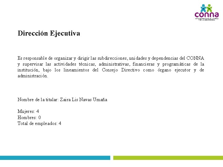 Dirección Ejecutiva Es responsable de organizar y dirigir las subdirecciones, unidades y dependencias del