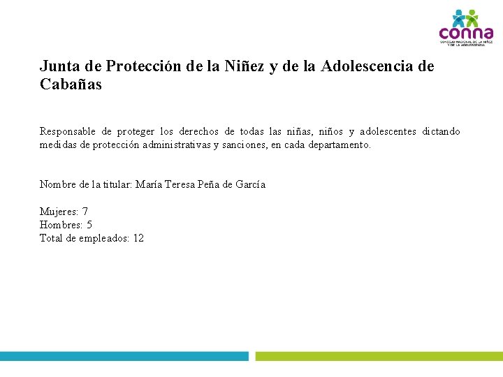 Junta de Protección de la Niñez y de la Adolescencia de Cabañas Responsable de