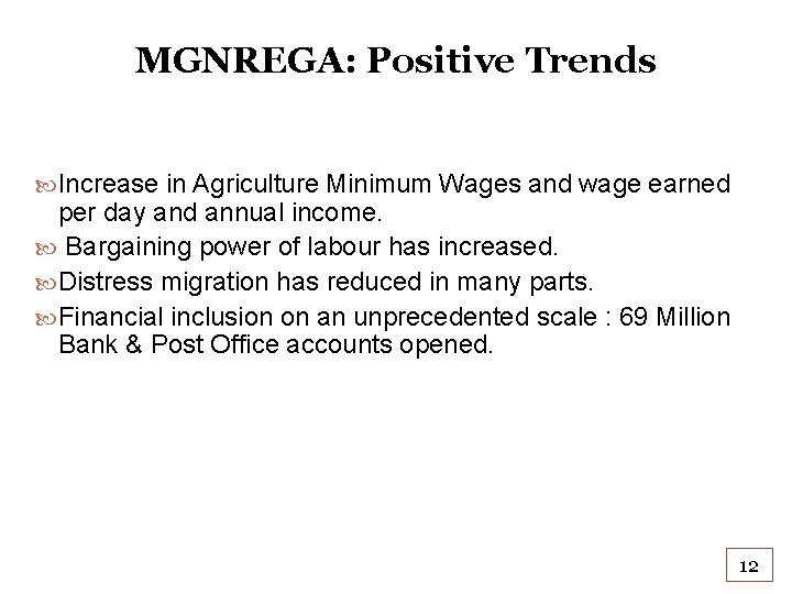 MGNREGA: Positive Trends Increase in Agriculture Minimum Wages and wage earned per day and