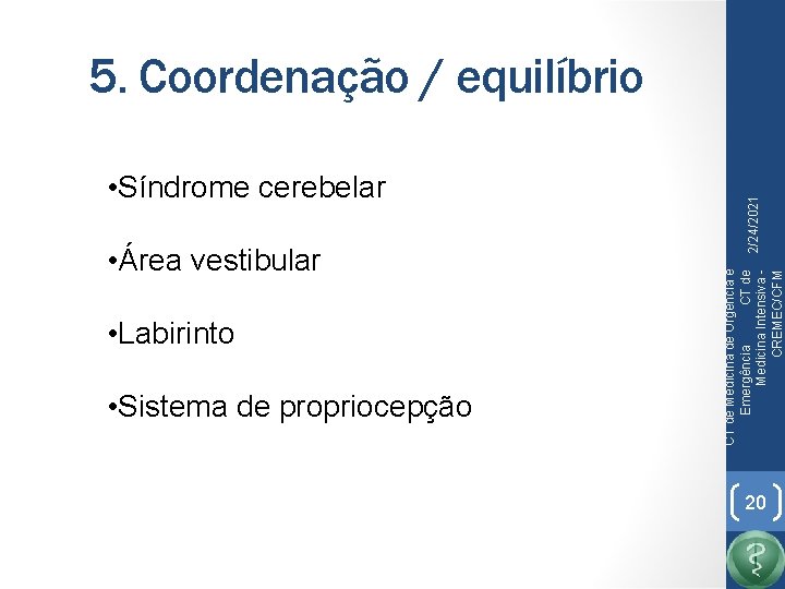  • Área vestibular • Labirinto • Sistema de propriocepção CT de Medicina de