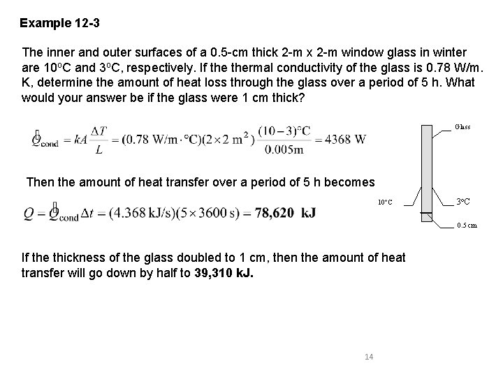 Example 12 -3 The inner and outer surfaces of a 0. 5 -cm thick