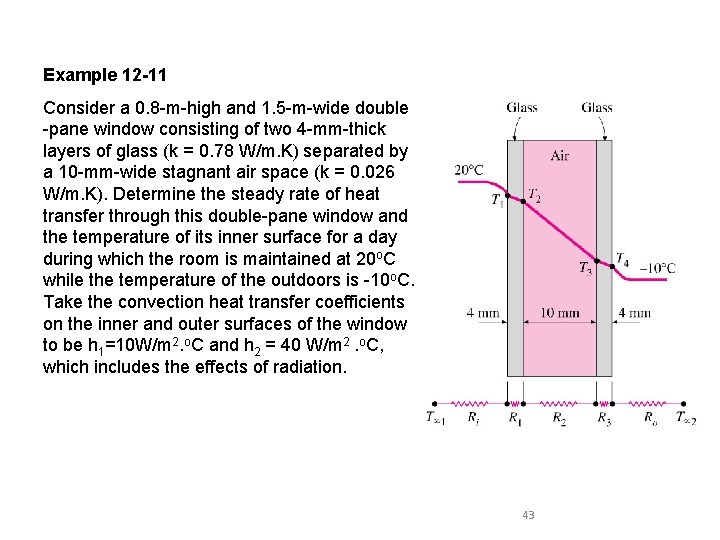 Example 12 -11 Consider a 0. 8 -m-high and 1. 5 -m-wide double -pane