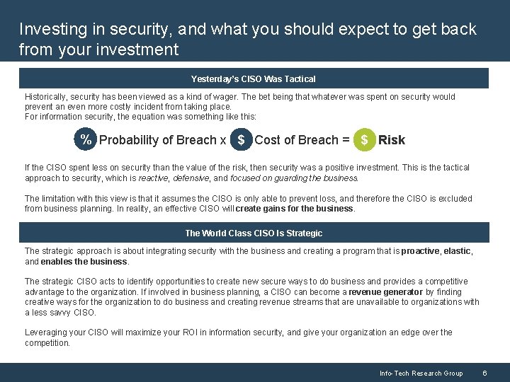 Investing in security, and what you should expect to get back from your investment