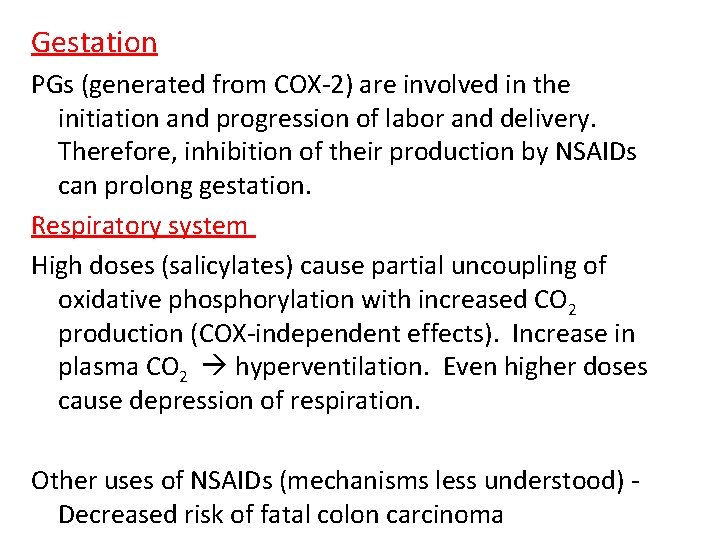 Gestation PGs (generated from COX-2) are involved in the initiation and progression of labor