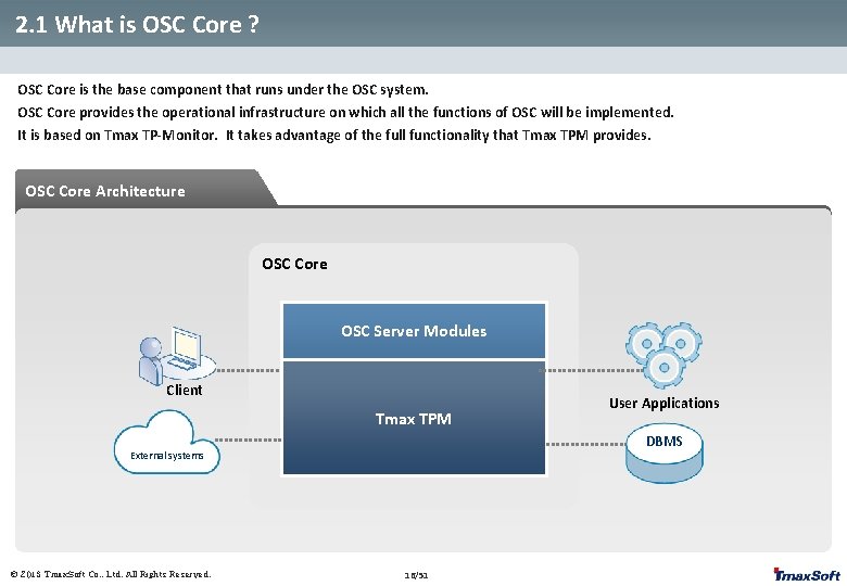 2. 1 What is OSC Core ? OSC Core is the base component that 2. 1 What is OSC Core ? OSC Core is the base component that