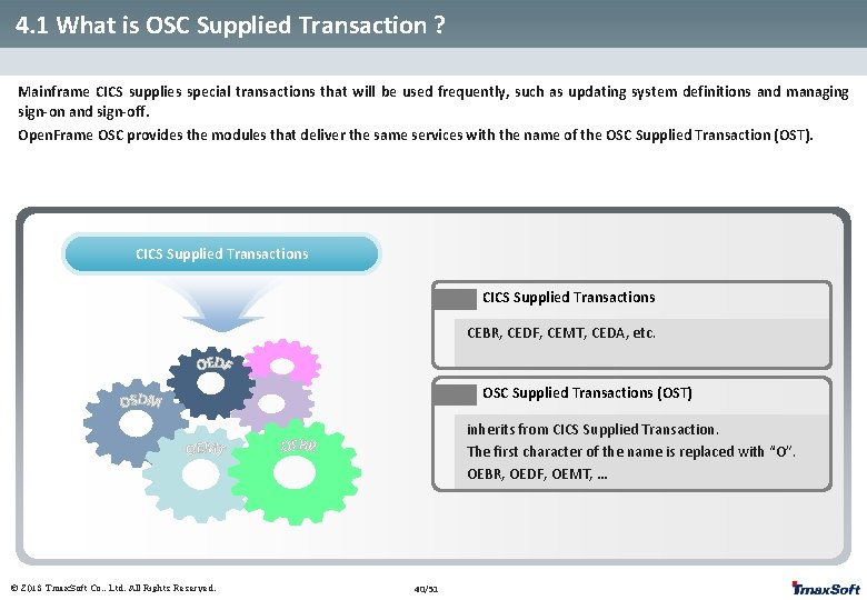 4. 1 What is OSC Supplied Transaction ? Mainframe CICS supplies special transactions that 4. 1 What is OSC Supplied Transaction ? Mainframe CICS supplies special transactions that