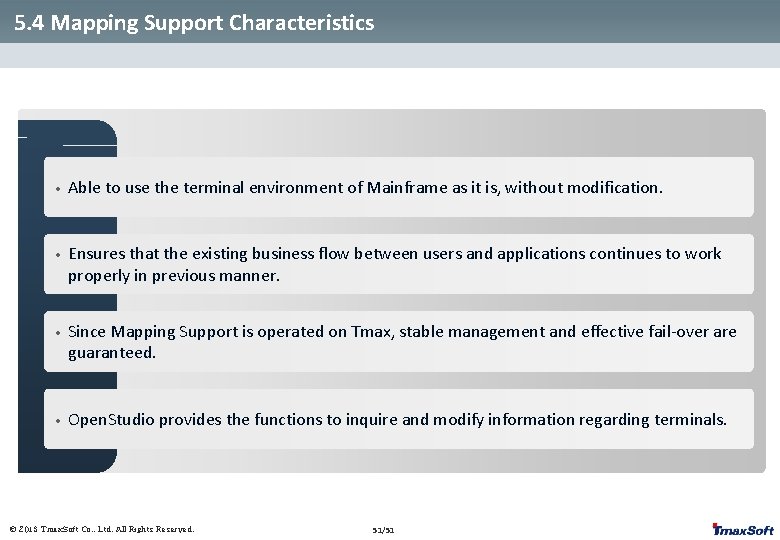 5. 4 Mapping Support Characteristics • Able to use the terminal environment of Mainframe 5. 4 Mapping Support Characteristics • Able to use the terminal environment of Mainframe