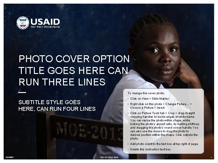 PHOTO COVER OPTION TITLE GOES HERE CAN RUN THREE LINES To change this cover