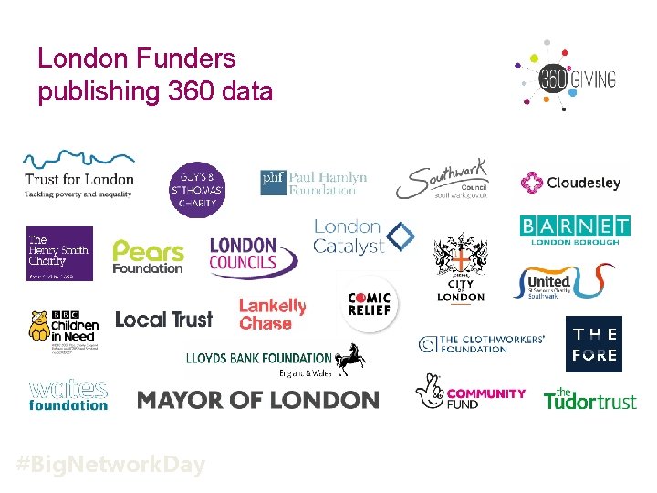 London Funders publishing 360 data #Big. Network. Day 