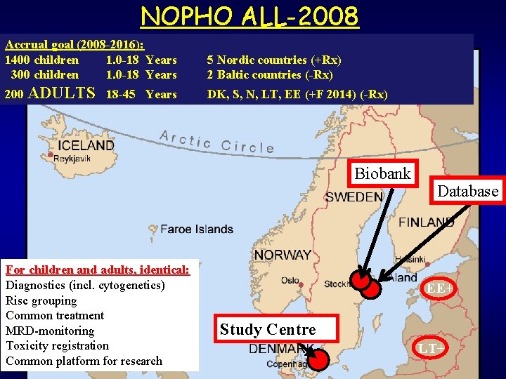 NOPHO ALL-2008 Accrual goal (2008 -2016): 1400 children 1. 0 -18 Years 300 children
