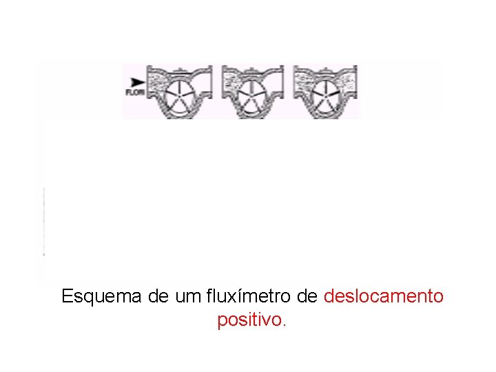 Esquema de um fluxímetro de deslocamento positivo. 