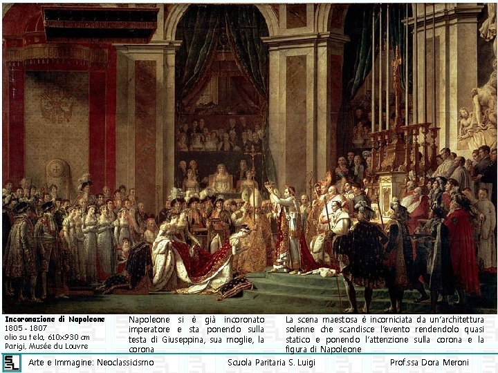 Incoronazione di Napoleone 1805 - 1807 olio su tela, 610 x 930 cm Parigi,