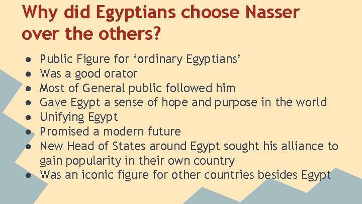 Why did Egyptians choose Nasser over the others? Public Figure for ‘ordinary Egyptians’ Was