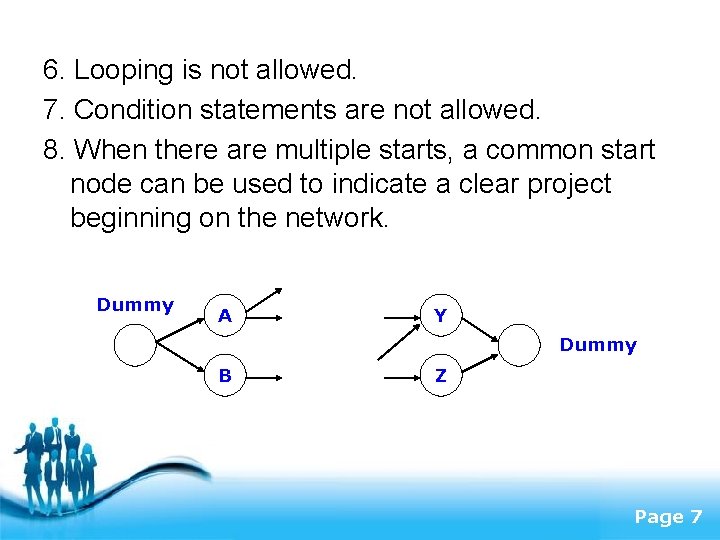 6. Looping is not allowed. 7. Condition statements are not allowed. 8. When there