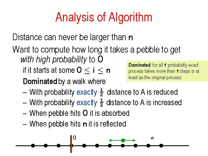 Analysis of Algorithm Distance can never be larger than n Want to compute how