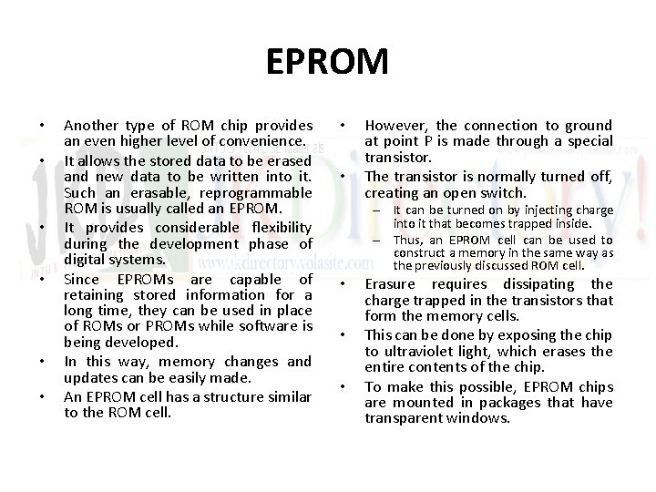 EPROM • • • Another type of ROM chip provides an even higher level