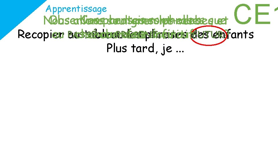 Apprentissage CE 1 Observons certaines phrases Ces phrases sont-elles Nous allons souligner les verbesque