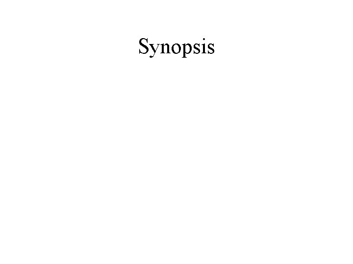 Synopsis 