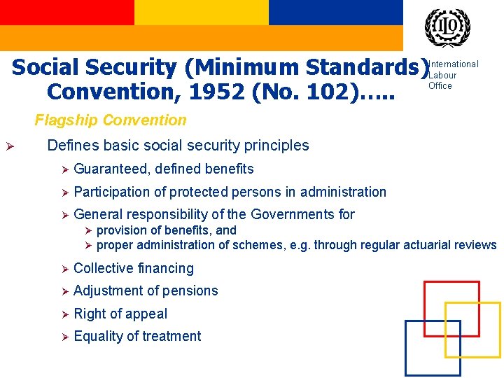 Social Security (Minimum Standards)International Labour Office Convention, 1952 (No. 102)…. . Flagship Convention Ø Social Security (Minimum Standards)International Labour Office Convention, 1952 (No. 102)…. . Flagship Convention Ø