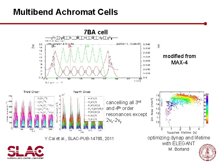 Multibend Achromat Cells 7 BA cell modified from MAX-4 cancelling all 3 rd and