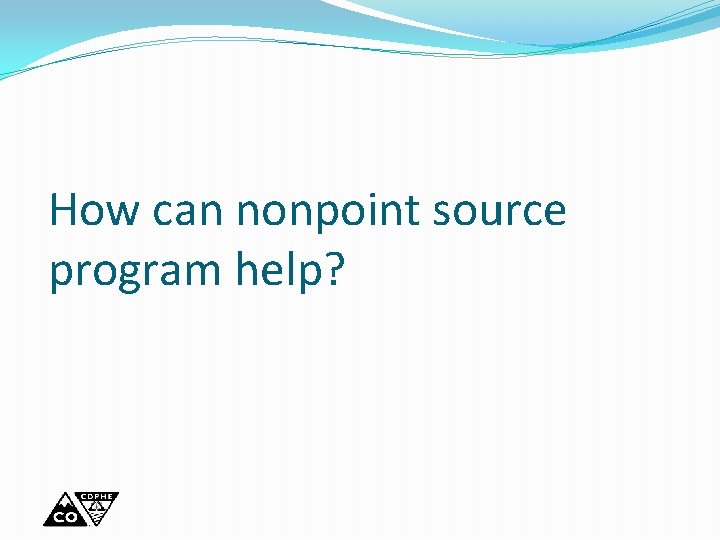 How can nonpoint source program help? 