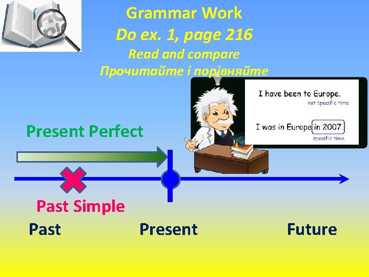 Grammar Work Do ex. 1, page 216 Read and compare Прочитайте і порівняйте Present