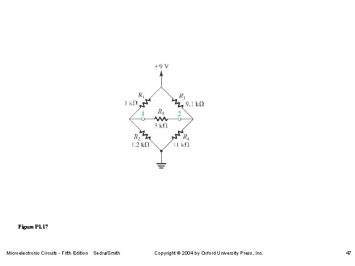 Figure P 1. 17 Microelectronic Circuits - Fifth Edition Sedra/Smith Copyright 2004 by Oxford
