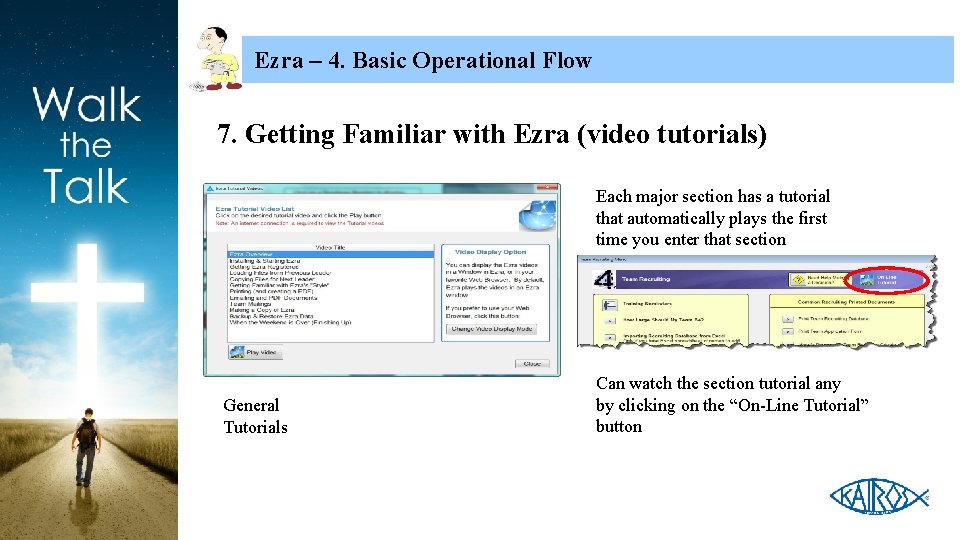 Ezra – 4. Basic Operational Flow 7. Getting Familiar with Ezra (video tutorials) Each